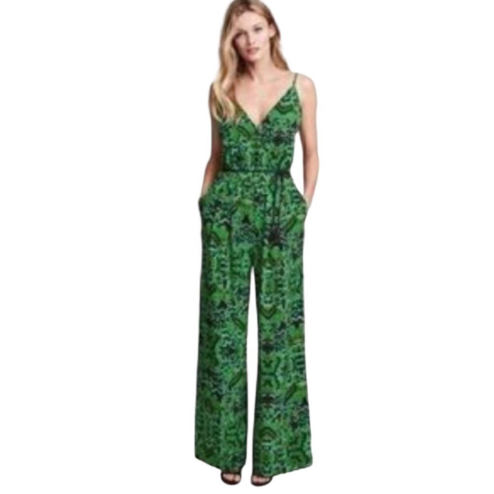 H&M Conscious Green Black Sleeveless Wide Leg Resort Wear Vacation Jumpsuit 10